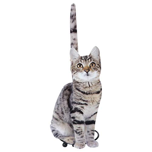 Hemoton Stehender Rollenhalter Küchenpapierhalter Grau Katze Figur Eisen Kunst Toilettenpapierhalter Stehend Küchenrolle Plastikfolie Alufolie Frischhaltefolie Organizer Küche Bad Haushalt von HEMOTON