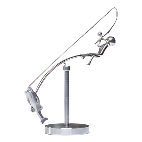 Balancing Fishing Sculpture, Modern Balancing Sculpture Fishing, Metal Fisherman Balance Sculptures for Home Office Desk Decor Balancing Fishing Sculpture, Modern Balancing Sculpture Fishing, Metal Fisherman Balance Sculptures for Home Office Desk Decor von Hemousy