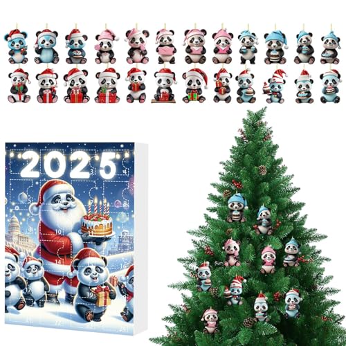 Christmas Panda Advent Calendars, 2D Acrylic Panda Hanging Ornaments Advent Calendars, 24 Days Christmas Countdown Calendar for Kids Christmas Panda Advent Calendars, 2D Acrylic Panda Hanging Ornaments Advent Calendars, 24 Days Christmas Countdown Calendar for Kids von Hemousy