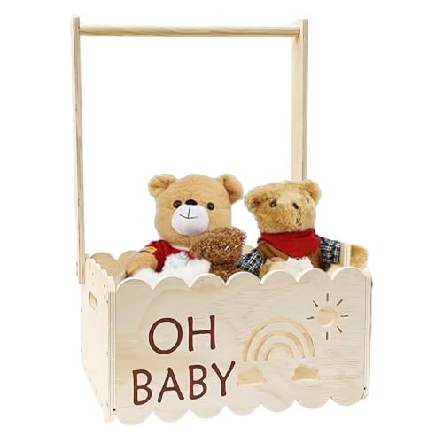 Hemousy Babygeschenk-Korb - Korb Mit Tragegriff - Kinderzimmer Möbel Für Babykleidung Präsentation von Hemousy