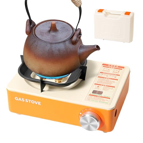 Hemousy Campingkocher - Outdoor Kocher Zum Kochen Mit Tragekoffer | 6000 Watt Leistung Automatische Zündung Outdoor Küchenzubehör Für Wanderung Wohnmobil Reise Picknick von Hemousy
