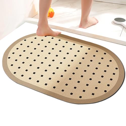 Hemousy Duschmatte,Badezimmerteppiche - Waschbare Diatomeen Erde Matte Saugfähig Schnelltrocknend Für Waschküche Toilette Gäste Wohnung Eingangsbereich von Hemousy