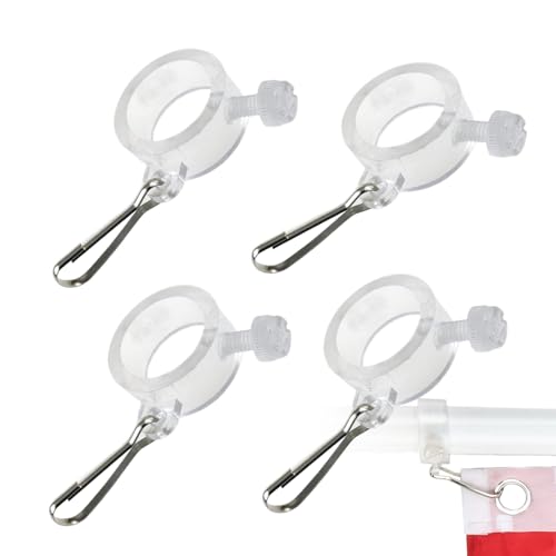 Hemousy Fahnenmast Ringe - 4 Stücke Outdoor Flaggenhalter Clips | Tragbare Zubehöre Für Hofparaden Veteranen Grundstück Sportfans Geschäft Festlichkeiten Hemousy Fahnenmast Ringe - 4 Stücke Outdoor Flaggenhalter Clips | Tragbare Zubehöre Für Hofparaden Veteranen Grundstück Sportfans Geschäft Festlichkeiten von Hemousy