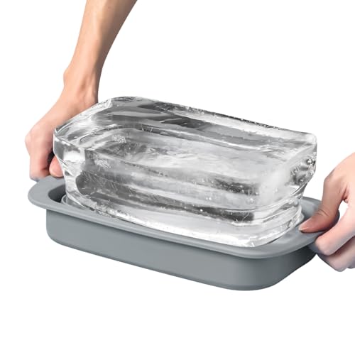 Hemousy Große Eiswürfelform | Siliconeiswürfelform Für Gefrierschrank - Wiederverwendbarer Behälter Küchenwerkzeug Für Haushalt Cocktail Whisky Bourbon Backen von Hemousy
