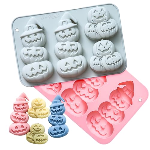 Hemousy Herbst Silicone Förmchen | 2 Stück Kürbis Backform Antihaft - Silikon Back- und Küchenzubehör für Herbst und Erntedankfest Cupcake Schokolade Kekse Pfannkuchen Muffin Seife Bonbons von Hemousy