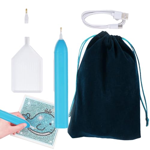 Hemousy Kabelloser Strassstein Applikator Stift, Akku Strass Bastelstifte, Wiederaufladbar Mit 3 Saugstufen Für Familien Bastelprojekte Gruppenworkshops von Hemousy