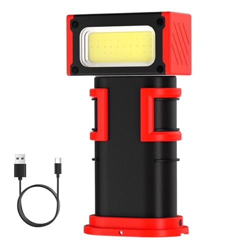 Hemousy Kfz Arbeitsleuchte 180 Grad Schwenkbar - Auto Arbeitslampe,Type C Aufladung Doppelte Haken Digitales Display Leuchte Für Detailing Werkstatt Mechaniker Unter Der Haube Baustelle LKW von Hemousy