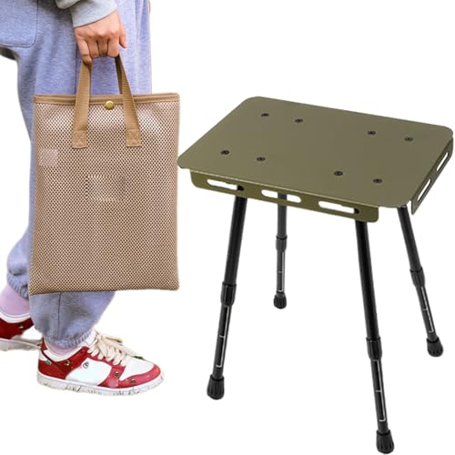 Hemousy Klapptische - Zusammenklappbarer Tisch - Höhenverstellbarer Tragbarer Hocker Schwerlast Schreibtisch Für Klassenräume Wohnheime Reisen Küche Wohnung Konferenzen Kleine Räume von Hemousy