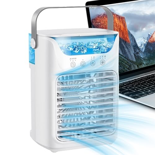 Hemousy Klimagerät Kühlfan | Tragbarer Ventilator mit Sprühnebel Luftkühlung,Sommerkühlsystem Mit 2 Sprühstufen Für Büro Nachttisch Studentenzimmer Wohnbereich Terrasse Hemousy Klimagerät Kühlfan | Tragbarer Ventilator mit Sprühnebel Luftkühlung,Sommerkühlsystem Mit 2 Sprühstufen Für Büro Nachttisch Studentenzimmer Wohnbereich Terrasse von Hemousy