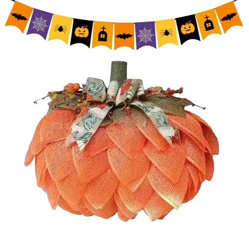 Hemousy Kürbis | Kränze Für Haustür Deko,Thanksgiving Deko mit Schleife Beeren für Indoor Outdoor Halloween Bauernhaus Kamin Garten Herbstparty Hemousy Kürbis | Kränze Für Haustür Deko,Thanksgiving Deko mit Schleife Beeren für Indoor Outdoor Halloween Bauernhaus Kamin Garten Herbstparty von Hemousy