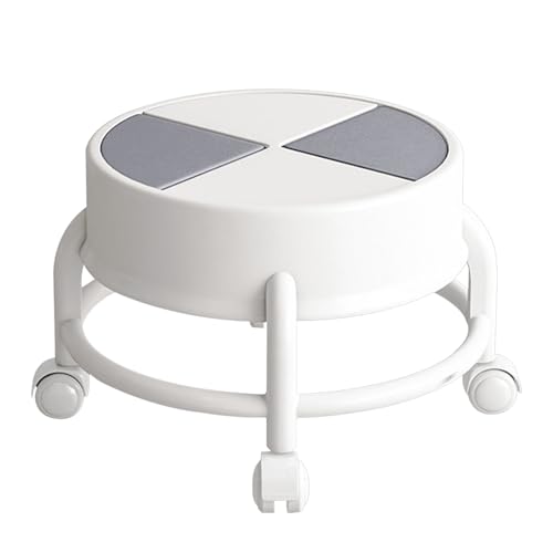 Hemousy Niedriger Hocker mit Rollen, niedriger Rollsitz - Rollbarer niedriger Stuhlsitz mit Rollen | Robuster, mobiler, Rollhocker mit 360°-Schwenkrädern, drehbarer Rollenhocker mit von Hemousy