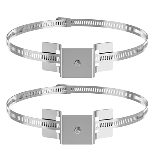 Hemousy Pfostenhalter | 2 Stück Straßenschild Bandklemme,Einstellbare Hardware zur Befestigung von Solarmodulen, Briefkästen, runden Telefonmasten, Stangen und Hemousy Pfostenhalter | 2 Stück Straßenschild Bandklemme,Einstellbare Hardware zur Befestigung von Solarmodulen, Briefkästen, runden Telefonmasten, Stangen und von Hemousy