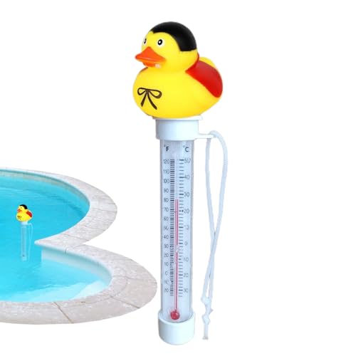 Hemousy Pool Thermometer - Thermometer In Entenform,Schwimmend Mit Schnur Für Pool, Teich Und Wassertank Hemousy Pool Thermometer - Thermometer In Entenform,Schwimmend Mit Schnur Für Pool, Teich Und Wassertank von Hemousy