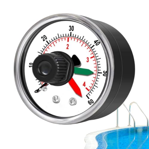 Hemousy Poolfilter Manometer,Prüfung Für Wasser Öl Luftdruck | Wasserdichter 4 Bar Tester Für Aquarium Kühlmittel Messung Hemousy Poolfilter Manometer,Prüfung Für Wasser Öl Luftdruck | Wasserdichter 4 Bar Tester Für Aquarium Kühlmittel Messung von Hemousy