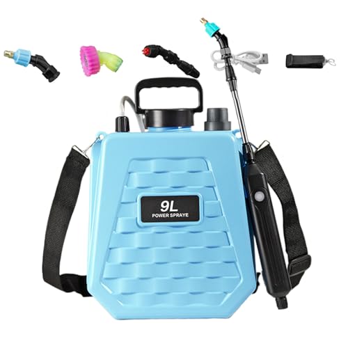 Hemousy Rucksack Spritze | Batteriebetriebene Rucksackspritze für Garten und Hof - Wiederaufladbarer Düngerspritztank mit 2 einstellbaren Geschwindigkeiten für Landwirtschaft Garten Rasen Hof und von Hemousy