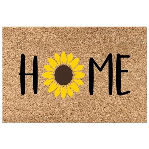 Hemousy Sommer-Fußmatte, Vordertürmatte, 40,6 x 61 cm, Willkommensmatte für den Außenbereich, Gummiunterseite, rutschfeste dekorative Fußmatte „Hello Summer“ für den Innen- und Außenbereich von Hemousy