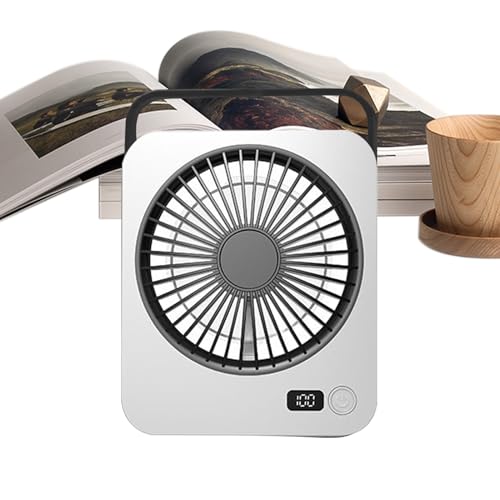 Hemousy Tischventilator - Tragbarer Ventilator | 5 Geschwindigkeitsstufen 1200mAh Tragbarer Kühler Für Damen Herren Zuhause Schlafzimmer Camping Outdoor Reisen Wandern von Hemousy