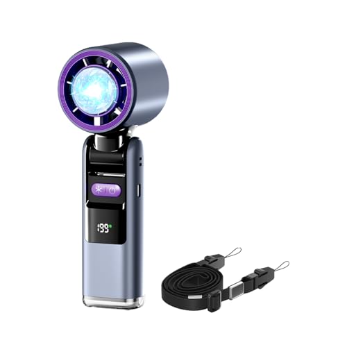 Hemousy Tragbarer Ventilator,Handventilator Mit Digitaldisplay | Kühlsystem Mit -Kühlfunktion Und 199 Stufen Für Sport Zuhause Ren Camping Picknick Hemousy Tragbarer Ventilator,Handventilator Mit Digitaldisplay | Kühlsystem Mit -Kühlfunktion Und 199 Stufen Für Sport Zuhause Ren Camping Picknick von Hemousy
