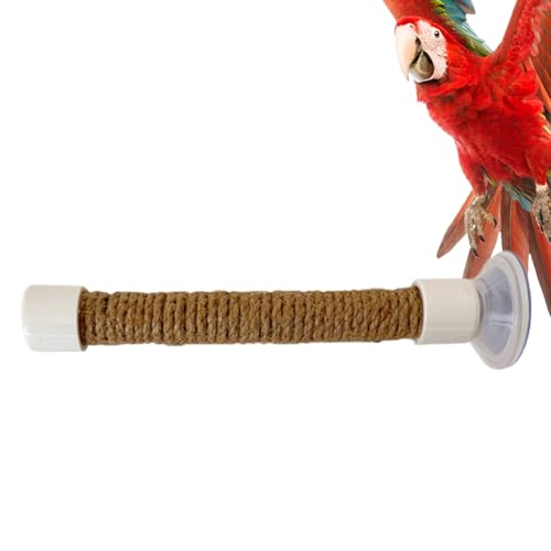 Hemousy Vogel Sitzstange Für Fenster Mit Saugnapf - Trainingsstand Für Sittiche - Vogel Sitzstange Mit Saugnapf Tragbares Käfig Zubehör Für Kakadus Und Sittiche Training Und Fenster Spiegel von Hemousy
