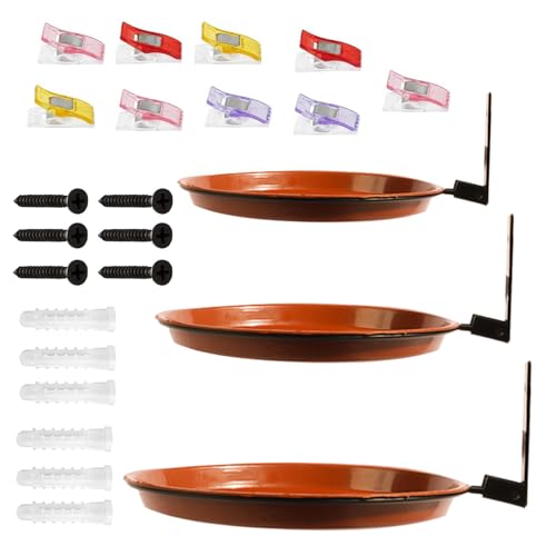 Hemousy Vogelfutterstelle Für Zaun - Mit Vogeltränke,3 teiliges Set Futter Und Wasserschalen Für Zaun Garten Balkon Terrasse von Hemousy