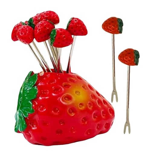 Hemousy Vorspeisengabeln - Herzförmige Spieße für Erdbeeren und Appetithäppchen,10 Stück Edelstahl Küchenhelfer für die Verwendung als Tisch- und Schreibtischdekoration bei Hauspartys sowie für Salat von Hemousy