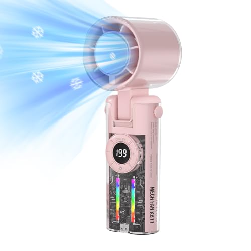 Hemousy Wiederaufladbarer Handventilator - USB-Aufladbarer Handventilator Mit Farbigen Lichtern - Digitaldisplay Sommerhitze Must-Have Mit Vielfältigen Windstärken Für Kinder Jugendliche Erwachsene Hemousy Wiederaufladbarer Handventilator - USB-Aufladbarer Handventilator Mit Farbigen Lichtern - Digitaldisplay Sommerhitze Must-Have Mit Vielfältigen Windstärken Für Kinder Jugendliche Erwachsene von Hemousy