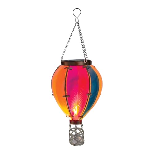 Hot Air Balloon Solar Light, Solar Heißluftballon, Solar Ballons für Außen, Solarleuchte Heißluftballon mit Flammeneffekt, Hängende Solar Hot Air Balloon Lantern für den Außenbereich Gartendekoration von Hemousy