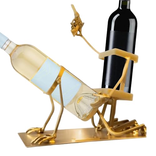 Tabletop Weinspeicherhalter Ständer, Weinhalter - lustiger Schädel Skelett Display Stand Bar für Regalschrank Küchentheke Pantry Home Tisch Desktop Desktop von Hemousy