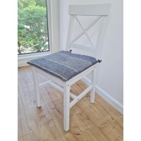16"X16" | 40 X 40 cm Hanf-Leinen Sitzkissen Für Stuhl Mit Gebundener Füllwatte Bio Hanffaser in Naturleinen Stoff Kissen-Sitzkissen von HempOrganicLife