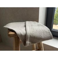Natürliche Leinen Waffel Turban Haar Handtuch Benutzerdefinierte Stickerei Kopf Badewanne Sauna Spa Bad Dusche Wickeln von HempOrganicLife