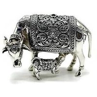 925 Sterling Silber Kuh Mit Kalb Idol/Kamdhenu Und von HemrajJewellers