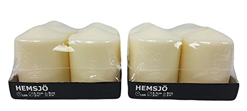 IKEA Hemsjo-Kerzen – weiße Stumpenkerzen – 4 Stück [2 Sets für insgesamt 8 Kerzen] von IKEA