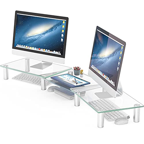 Hemudu Duale Monitor Stand PC-Monitor Ständer mit höhenverstellbarem Multimedia-Tischständer für FlachLCD-LED-TV, Laptop/Xbox one,HD07T-301P von Hemudu