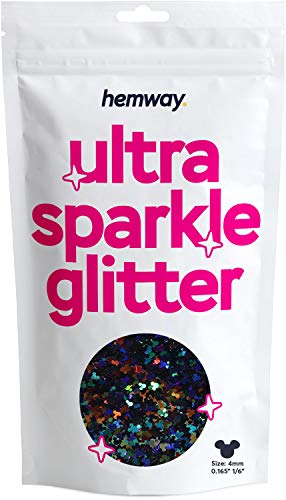 Glitzernde Mickey-Maus-förmige Pailletten in ultraglitzernder Party-Dekoration schwarz holografisch für Nägel Körper Gesicht Kunsthandwerk 50 g von Hemway