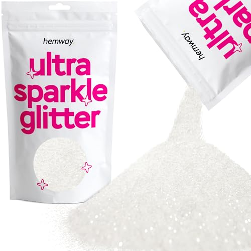 Hemway Ultra-Schein-Glitter 100 g 3,5 Unzen Cosmetic Safe - Kristall-Diamant-Weiß von Hemway