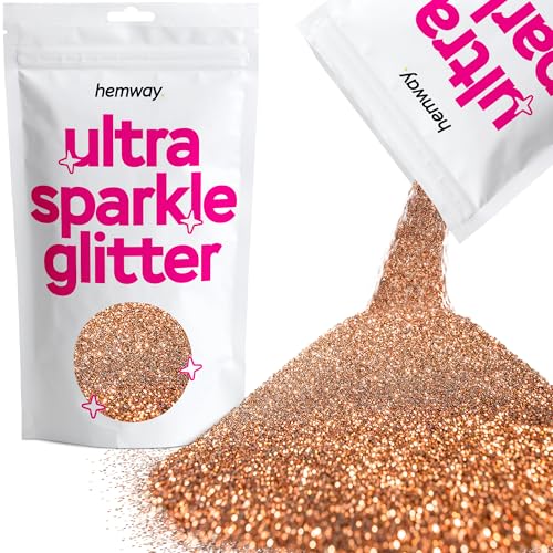 Hemway Ultra-Schein-Glitter Bronze 100g / 0,35 Unzen Multi-Purpose-Epoxidharz-Kunsthandwerk Kosmetik Sicher Körperbehaarung Gesicht Nagel Hochzeit Kunst Schönheit Tumblers Blumen Puder-Staub-Premium- von Hemway