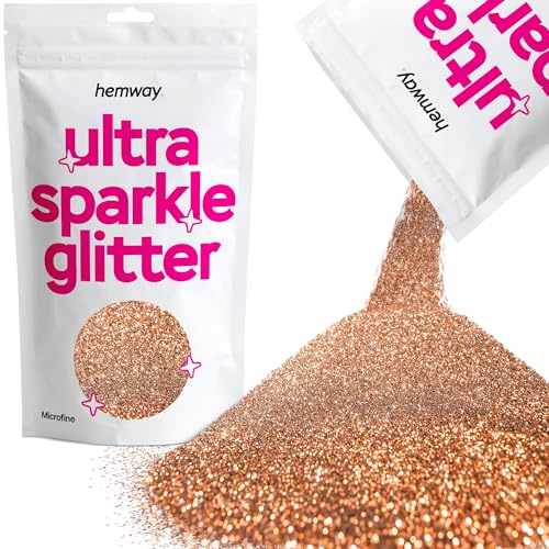 Hemway (Bronze) MICROFINE- Premium-Multi Purpose Glitter 1/256" .004" 0,1mm 100 Mikron Staub/Pulver 100g Einzigartige Farben für die Verwendung mit Handwerk Weinglas-Kunst-DIY Dekoration Hochzeiten von Hemway