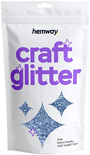 Hemway Azure Craft Glitter 100g 3,5 Unzen Extra-Chunky 1/24" 0,040" 1MM für Kunsthandwerk Tumblers Papier Glasdekorationen Verschönern von Hemway