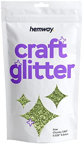 Hemway Craft Glitter 100g 3,5 Unzen Chunky 1/40" 0,025" 0.6MM (Olive) von Hemway