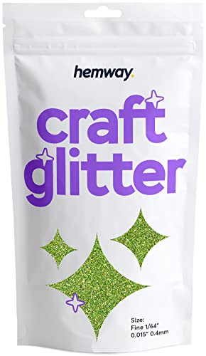 Hemway Craft Glitter 100g 3,5 Unzen FINE 1/64" 0,015" 0.4MM (Lindgrün Holographic) von Hemway