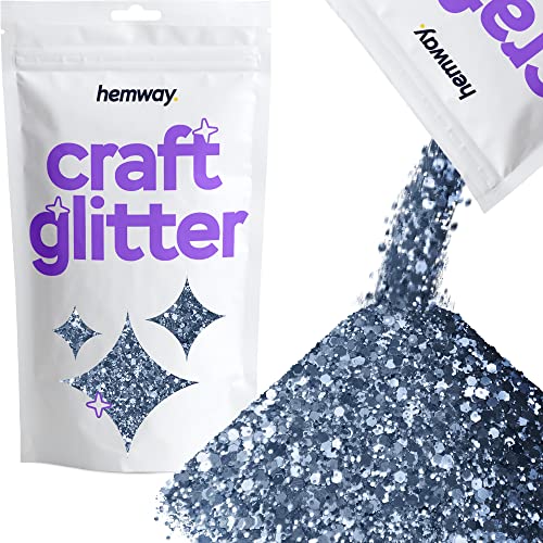 Hemway Craft Glitter - Grobstrick-Fein-Glitter-Mix in verschiedenen Größen für Kunsthandwerk Tumbler Kunstharz Malerei Dekorationen, Kosmetik für Nägel - Azurblau - 100g / 3.5oz von Hemway