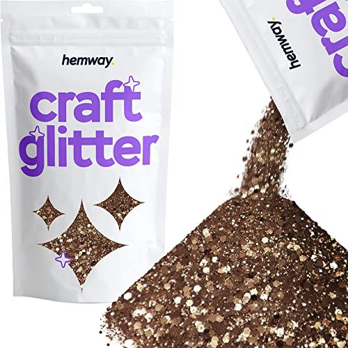 Hemway Craft Glitter - Grobstrick-Fein-Glitter-Mix in verschiedenen Größen für Kunsthandwerk Tumbler Kunstharz Malerei Dekorationen, Kosmetik für Nägel - Bronzebraun - 100g / 3.5oz von Hemway