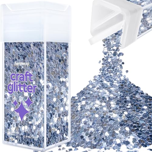 Hemway Craft Glitter Shaker 110g / 3.9oz Glitter for Arts, Crafts, Resin, Tumblers, Nails, Painting, Decoration, Festival, Cosmetic, Body - Super Chunky (1/8" 0.125" 3mm) - Azure Blue von Hemway