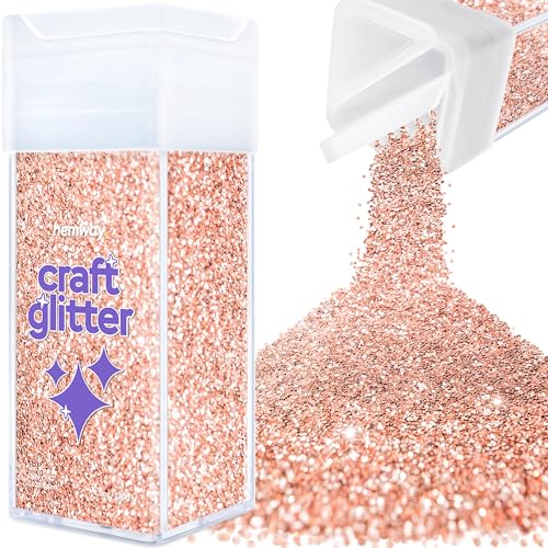 Hemway Craft Glitter Shaker 130g / 4.6oz Glitter for Arts, Crafts, Resin, Tumblers, Nails, Painting, Decoration, Festival, Cosmetic, Body - Chunky (1/40" 0.025" 0.6mm) - Rose Gold von Hemway