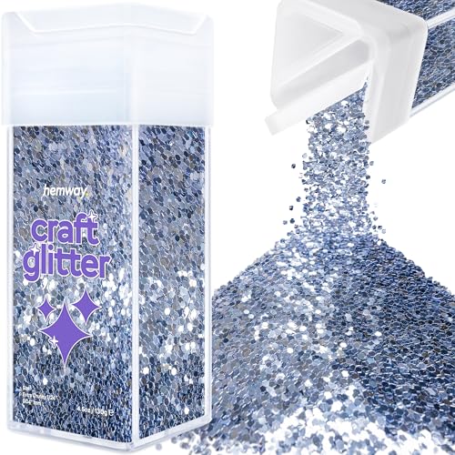 Hemway Craft Glitter Shaker 130g / 4.6oz Glitter for Arts, Crafts, Resin, Tumblers, Nails, Painting, Decoration, Festival, Cosmetic, Body - Extra Chunky (1/24" 0.040" 1mm) - Azure Blue von Hemway