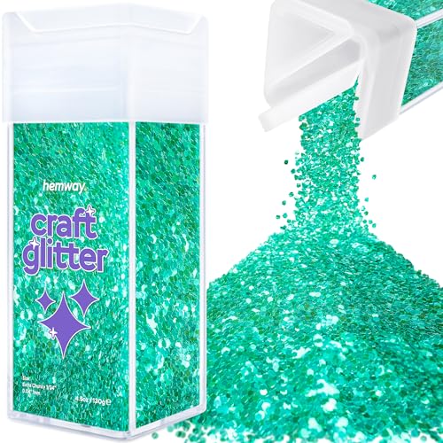 Hemway Craft Glitter Shaker 130g / 4.6oz Glitter for Arts, Crafts, Resin, Tumblers, Nails, Painting, Decoration, Festival, Cosmetic, Body - Extra Chunky (1/24" 0.040" 1mm) - Turquoise Blue von Hemway