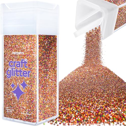 Hemway Craft Glitter Shaker 130g / 4.6oz Glitter for Arts, Crafts, Resin, Tumblers, Nails, Painting, Decoration, Festival, Cosmetic, Body - Microfine (1/256" 0.004" 0.1mm) - Bronze Brown Holographic von Hemway