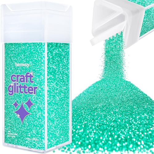 Hemway Craft Glitter Shaker 130g / 4.6oz Glitter for Arts, Crafts, Resin, Tumblers, Nails, Painting, Decoration, Festival, Cosmetic, Body - Microfine (1/256" 0.004" 0.1mm) - Turquoise Blue Holographic von Hemway