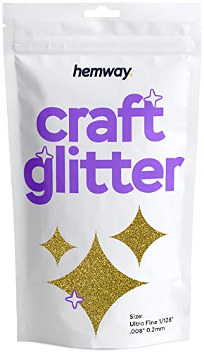 Hemway Craft Glitter 100g 3,5 Unzen Feinstsichter 1/128" 0,008" 0.2MM (Gold) von Hemway