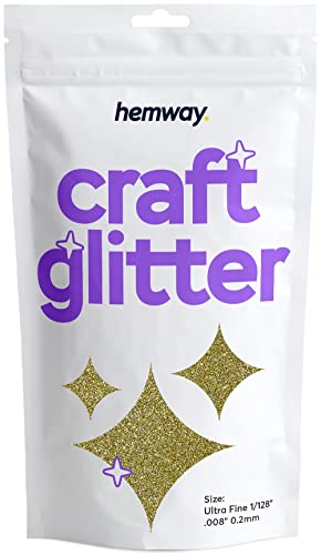 Hemway Craft Glitter 100g 3,5 Unzen Feinstsichter 1/128" 0,008" 0.2MM (Sand Gold) von Hemway